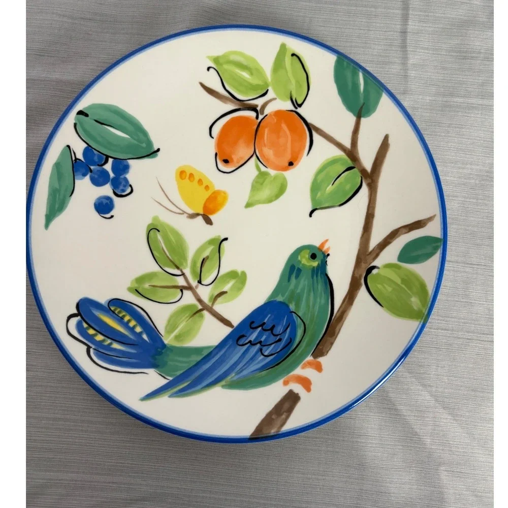 Vintage Mikasa Spring Song Bird Salad Plates Set of 4 Butterfly DW105 Plate